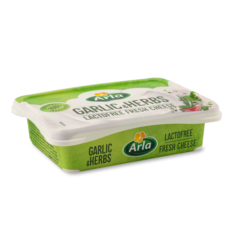 Крем-сир з часником та травами безлактозний 50% 200г Arla