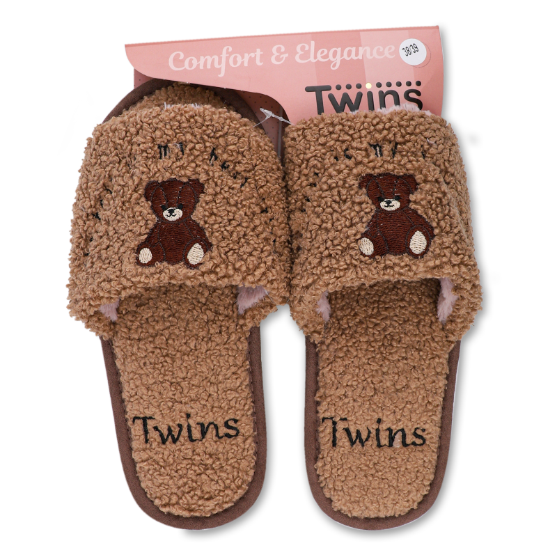 Взуття домашнє жіноче Bear відкрите з вишивкою р.36-40 Twins
