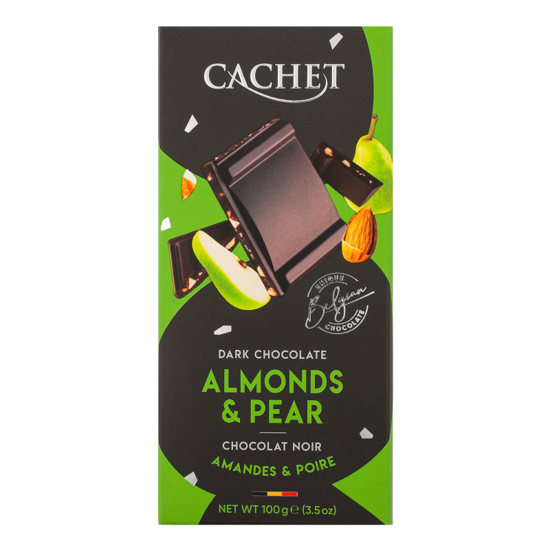 Шоколад Cachet 100г pear&almonds