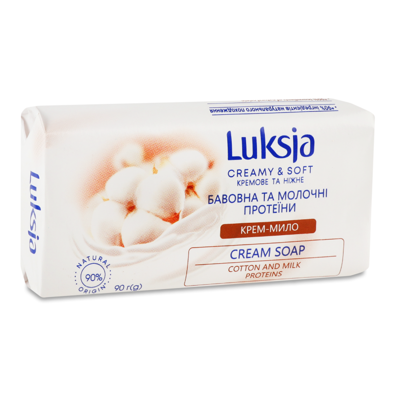 Крем-мило Бавовна та молочні протеїни 90г Луксія
