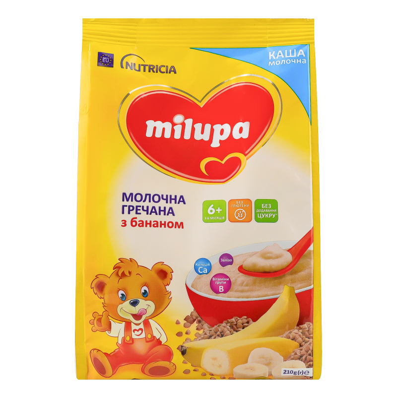 Каша молочна для дітей від 6міс суха гречана з бананом Milupa м/у