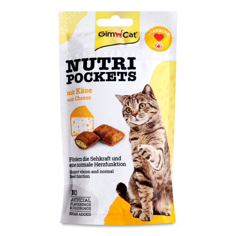 Ласощі д/котів Нутрі Покетс Подушечки Сир+таурин 60г Джим Кет
