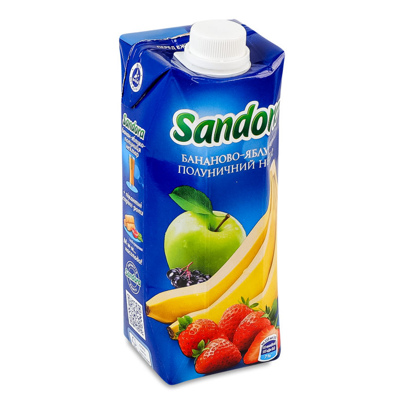 Нектар Бананово-яблучно-полуничний 0,5л т/п Sandora