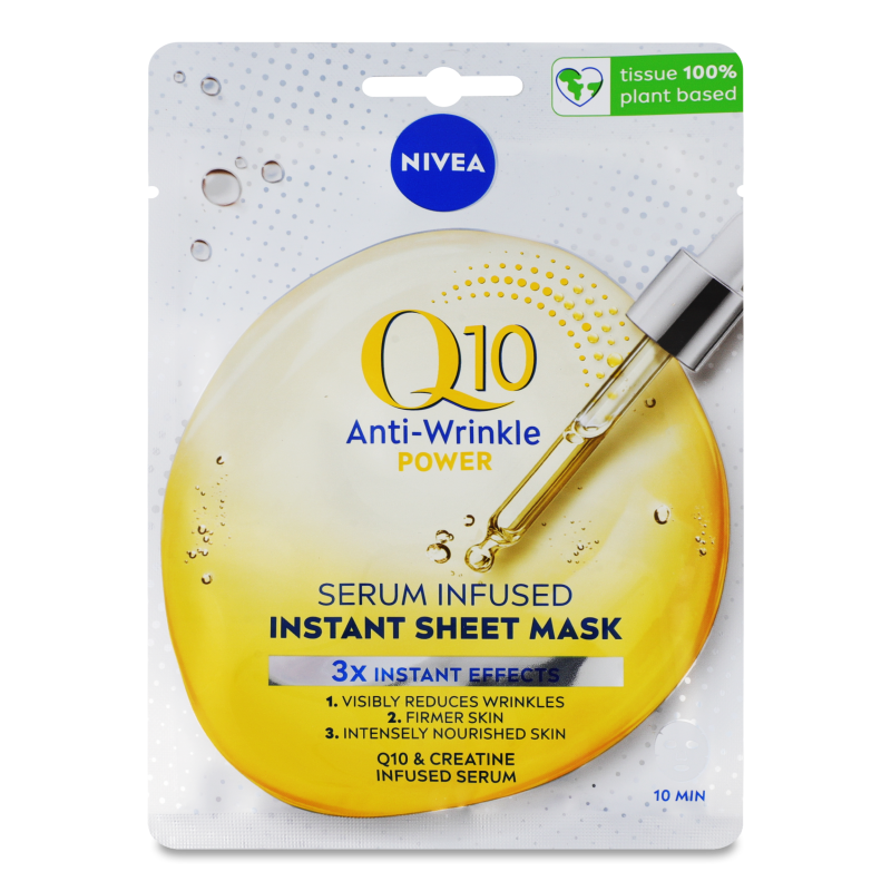Маска-ліфтинг д/обличчя Power Q10 тканинна 28г Nivea