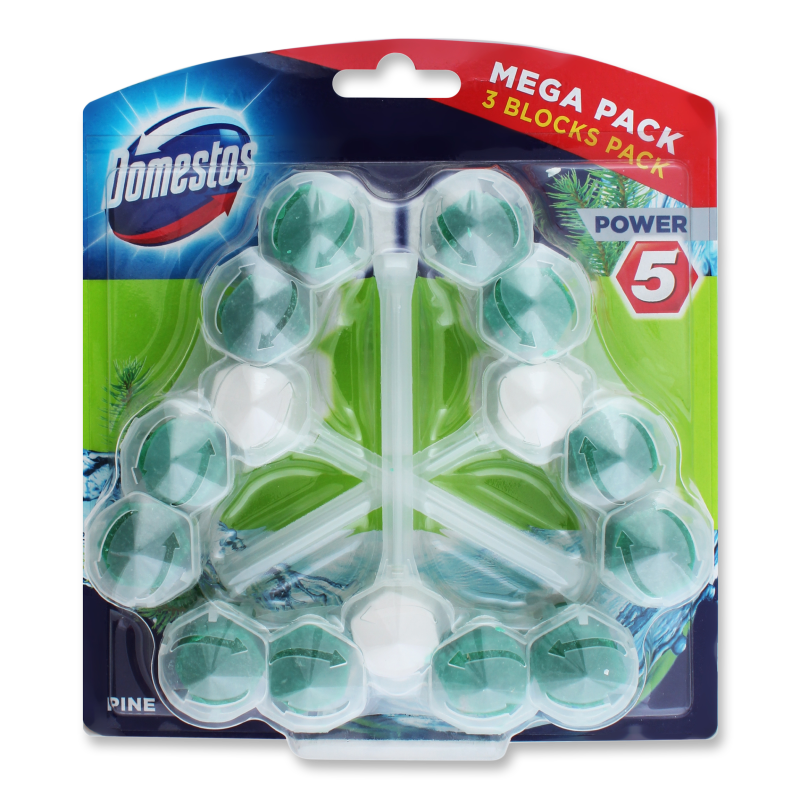 Блок д/очищення унітазу Пауер 5 Свіжість хвої 3*55г Доместос