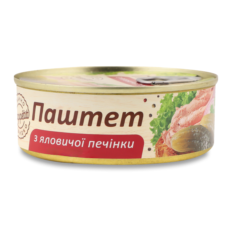 Паштет з яловичої печінки 240г ж/б з ключем L’appetit