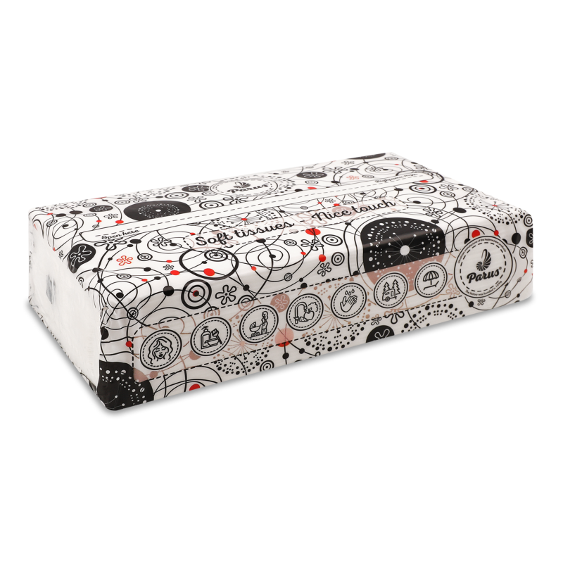 Серветки паперові білі 2шари 20*20см 150шт п/е в асортименті Parus