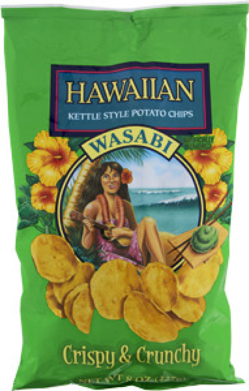 Hawaiian Wasabi Crispy & Crunchy Kettle Style Potato Chips Hawaiian