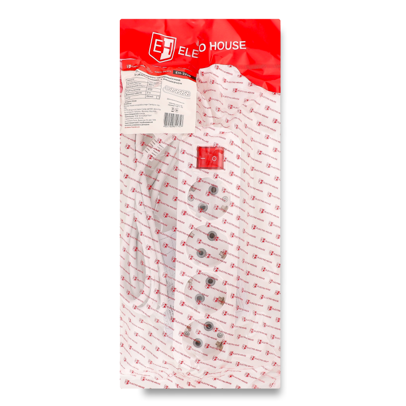 Подовжувач на 4розетки з вимикачем з заземленням 2м Electro House