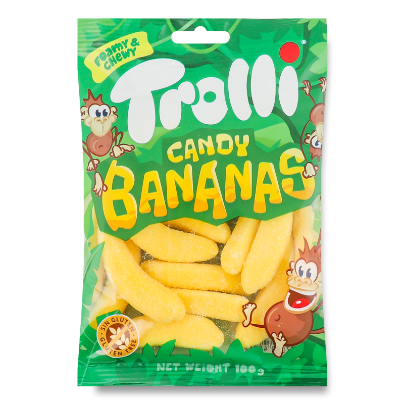 Цукерки жувальні Bananas 100г Trolli