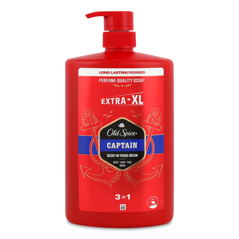 Гель д/душу та шампунь 3в1 Captain 1л з дозатором Old Spice