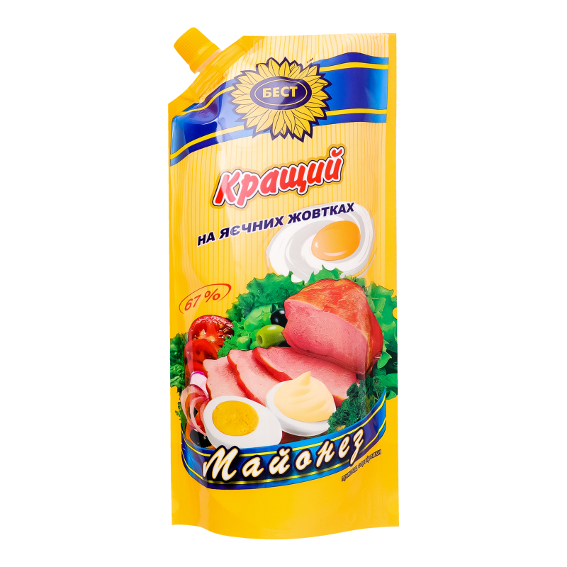 Майонез 67% на яєчних жовтках Кращий Бест д/п