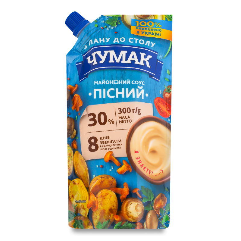 Соус майонезний Пісний 30% 300г д/п Чумак