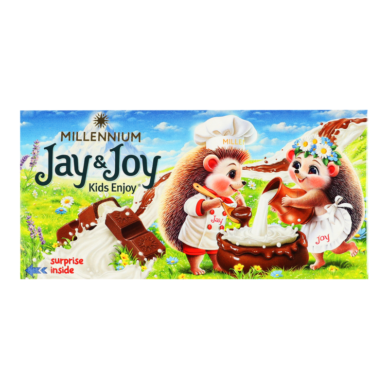 Шоколад молочный с молочной начинкой Kids enjoy Jay&Joy к/у 90г