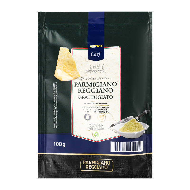 Сыр 32% твердый тертый Parmigiano reggiano Metro Chef м/у