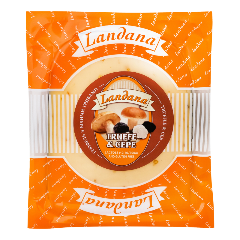 Сир 50% твердий з трюфелем і білими грибами Landana кг