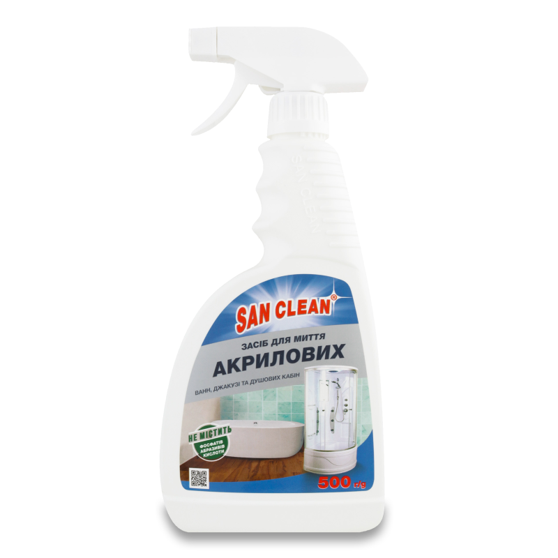Засіб д/миття акрилових ванн 500г Сан Клін