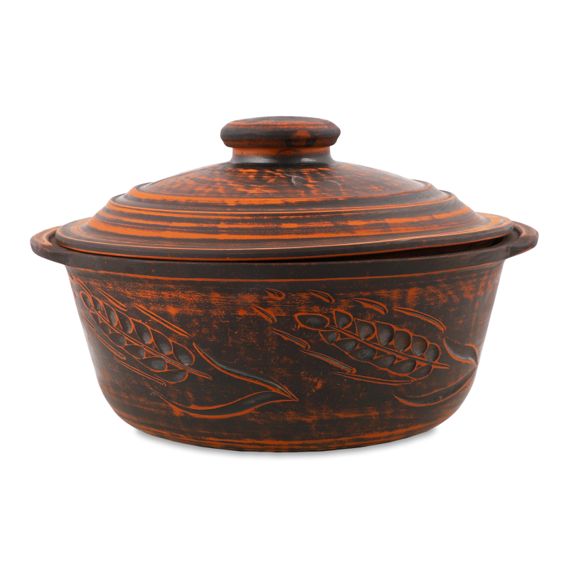 Жаровня 2л кераміка декор з ручками Духм’яна піч