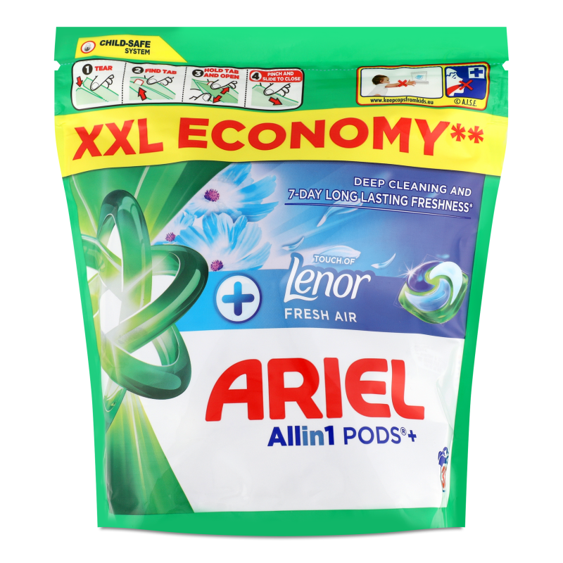 Засіб миючий синтетичний Lenor Fresh air Все в 1 38*20,8г капсули Ariel