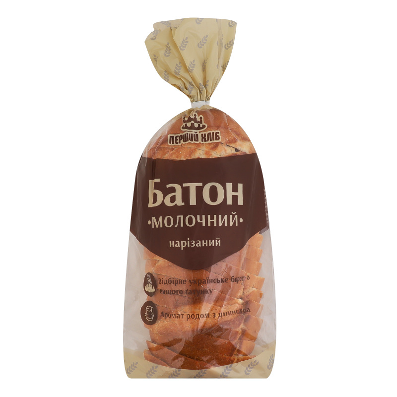 Батон нарізний Молочний Перший хліб м/у