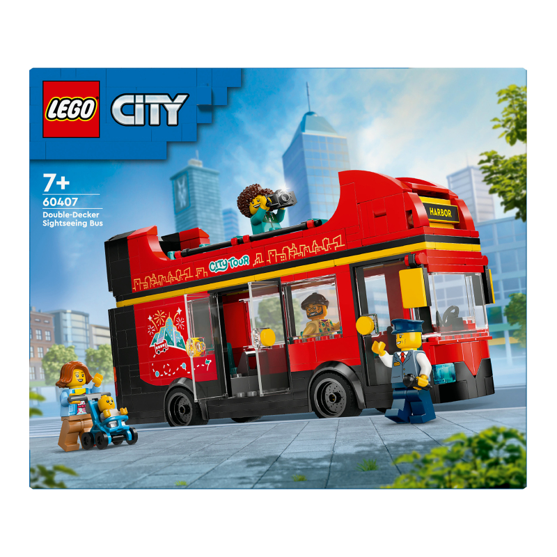 ミニカー DOUBLE DECKER BUS DELUXE TACO TRUCK MAT Конструктор для детей от 7лет №60407 Double-Decker Sightseeing Bus