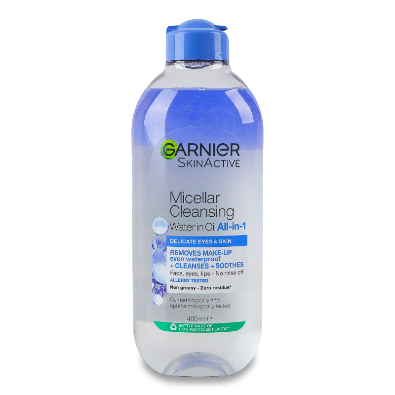 Вода міцелярна Скін Нейчералз Ультра догляд двофазна з оліями 400мл Гарньє