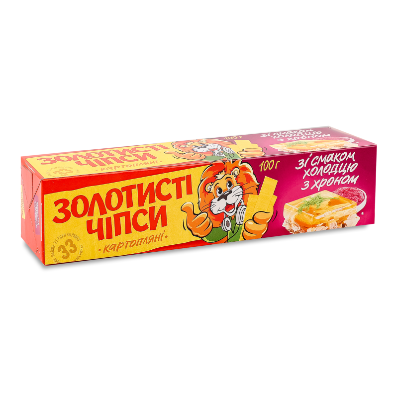 Чипси Золотисті з холодцем та хроном 100г Жайвір