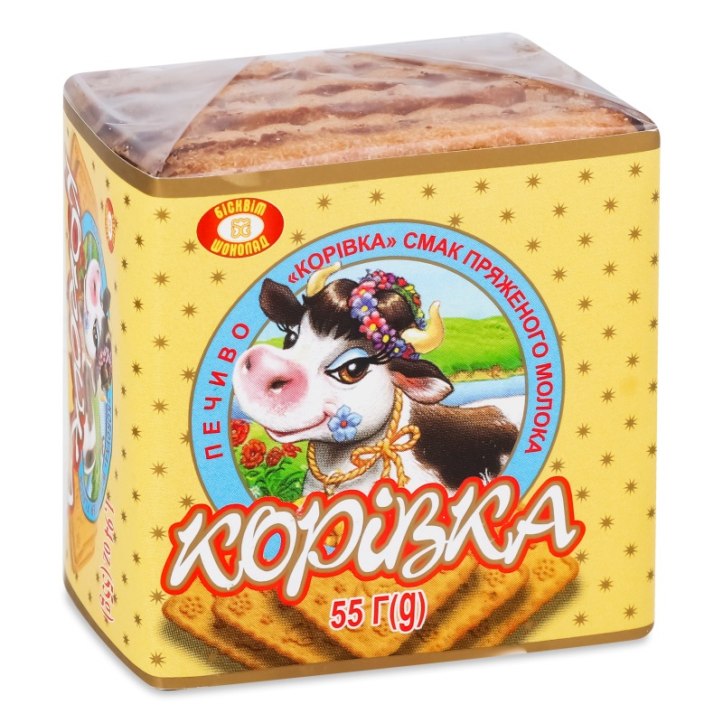 Печиво Корівка смак пряженого молока 55г Бісквіт-шоколад