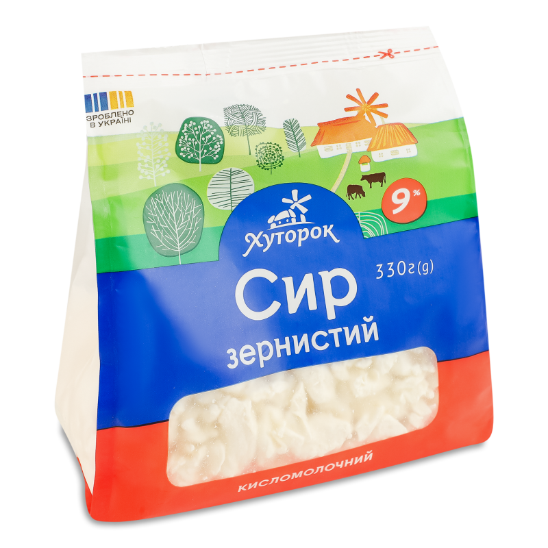 Сир кисломолочний 9% 330г Хуторок