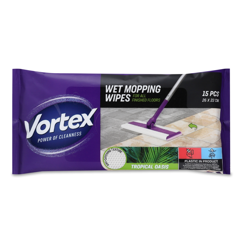 Серветки вологі д/підлоги Tropical Spa 15шт Vortex