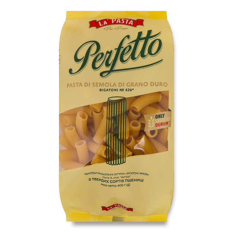 Вироби макаронні Rigatoni №626 400г La’ Pasta Per Primi Perfetto