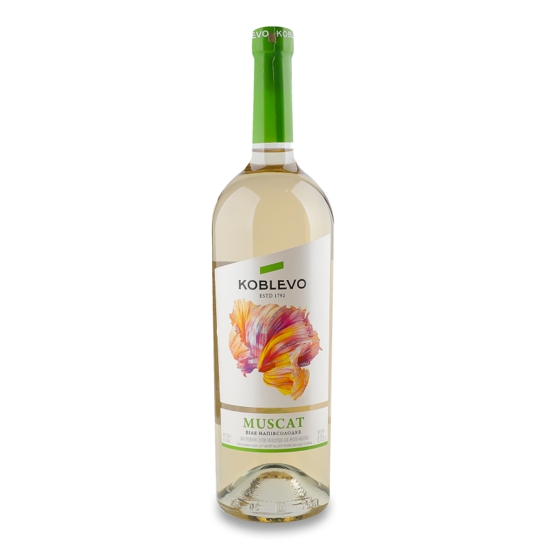 Вино Muscat біле н/солодке 9-12% 0,75л Koblevo