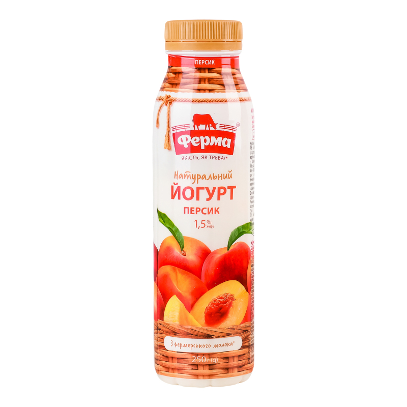 Йогурт 1.5% питний Персик Ферма п/пл