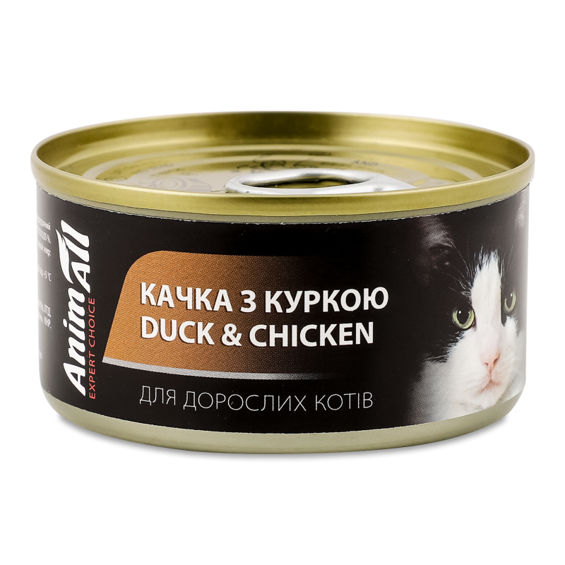 Корм д/дорослих котів з кролем та куркою 80г ж/б AnimAll