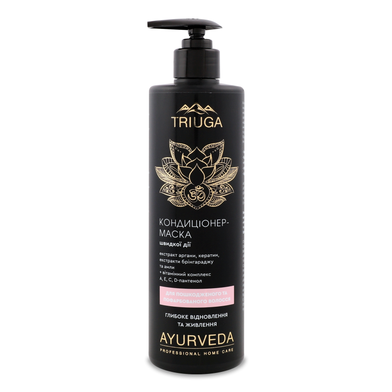 Кондиціонер-маска аюрведичний Глибоке відновлення та живлення д/пошкодженого та пофарбованого волосся 500мл з дозатором Триюга