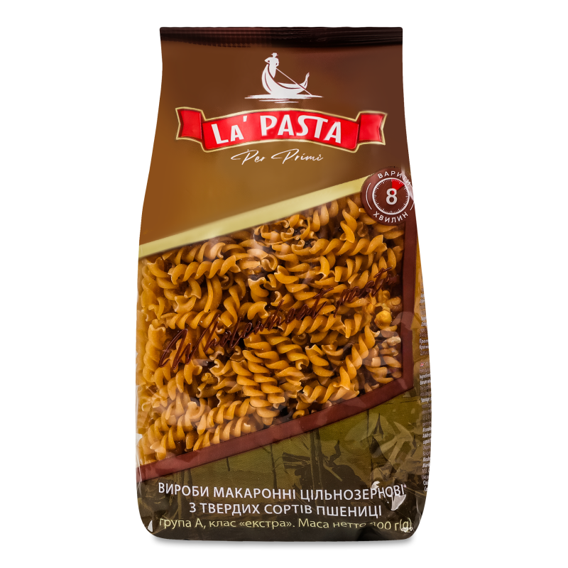 Вироби макаронні Fusilli цільнозернові 400г La’Pasta Per Primi