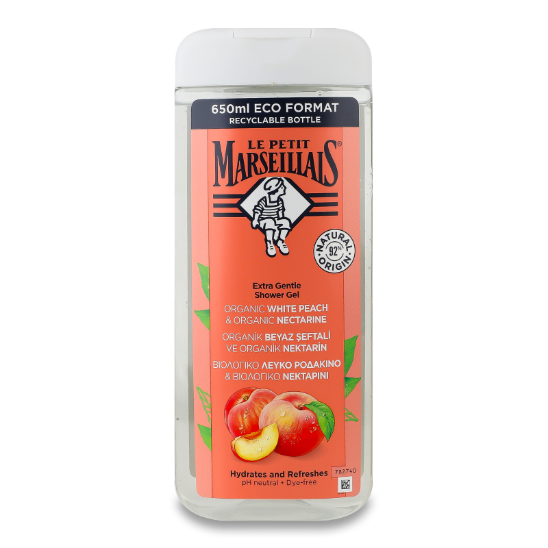 Гель д/душу Organic White Peach&Nectarine 650мл Le Petit Marseillais