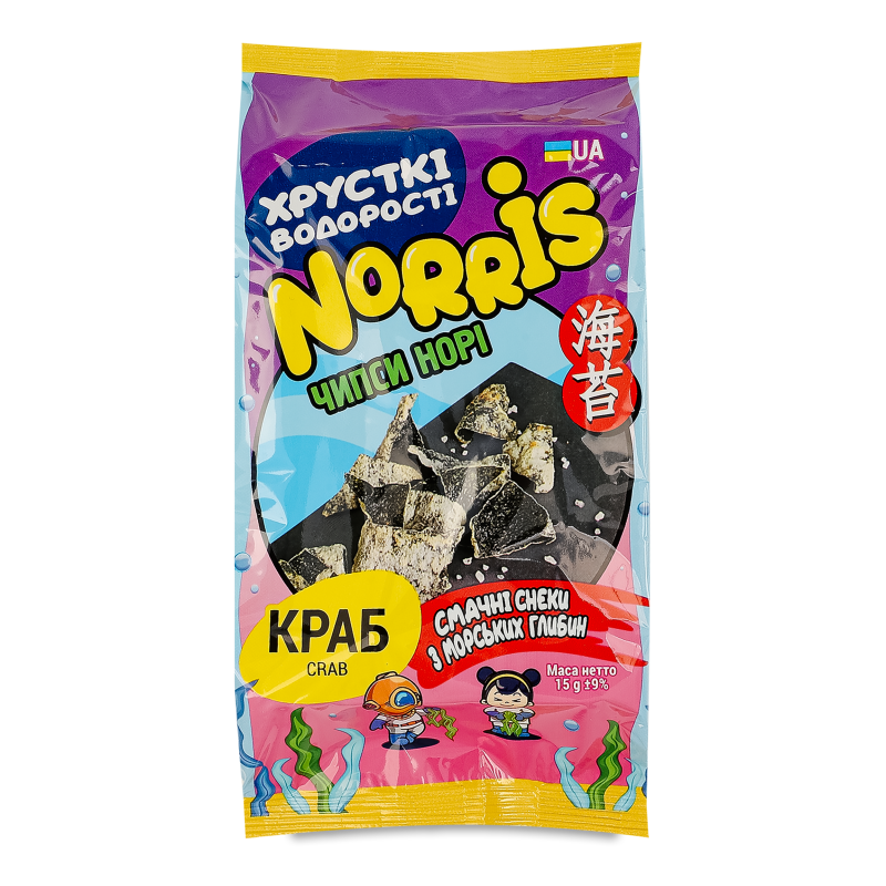 Чипси норі з крабом 15г Norris