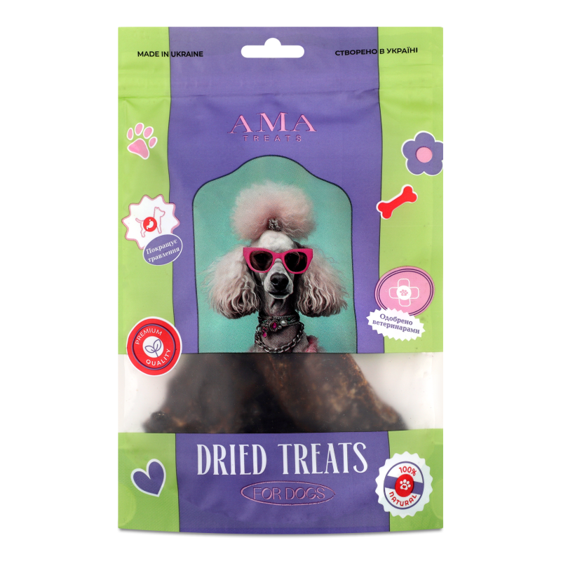 Ласощі д/собак Печінка яловича 100г АМА Трітс