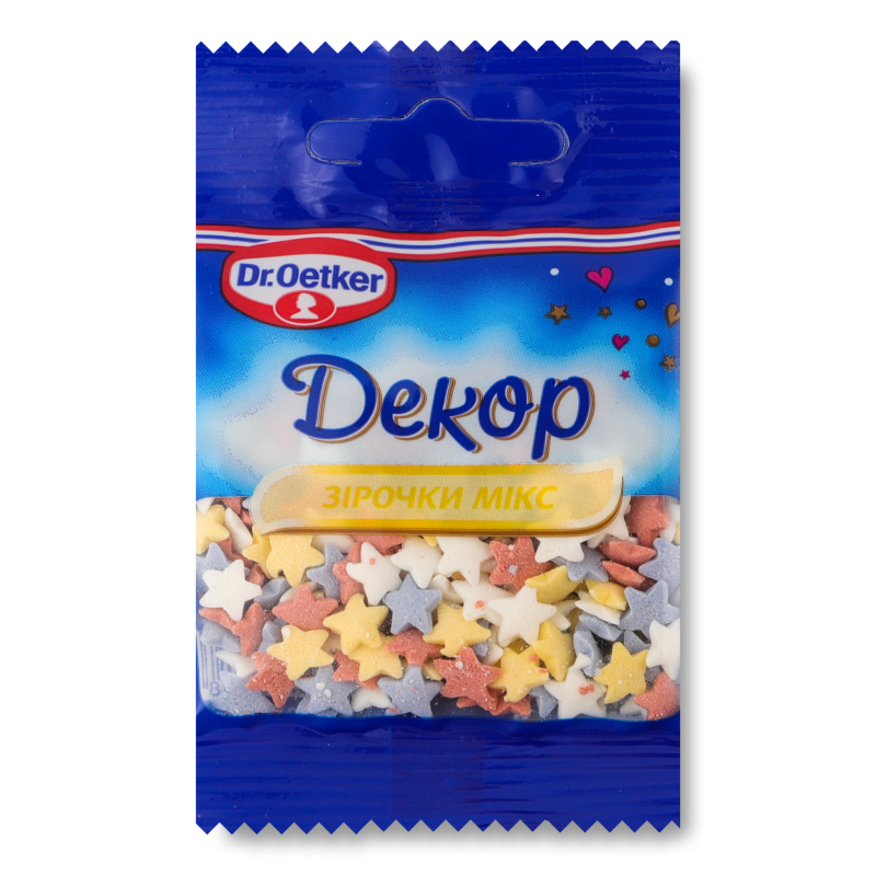 Посипка цукрова Зірочки мікс декоративна 10г Dr.Oetker