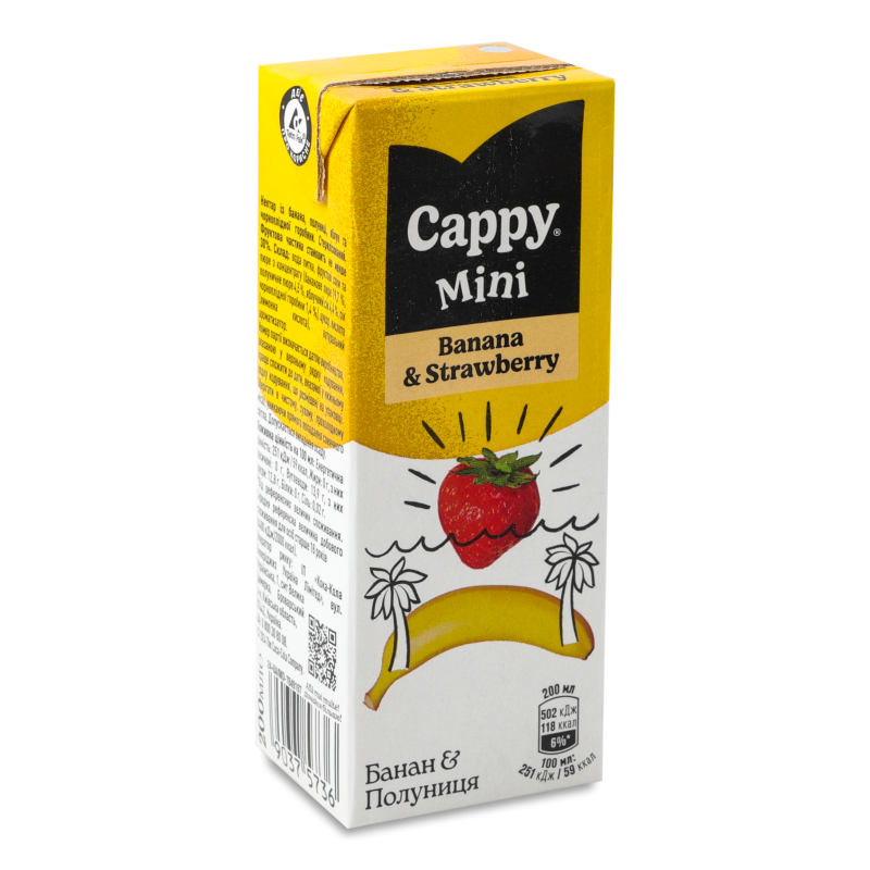 Нектар Mini Банан-полуниця 200мл т/п Cappy