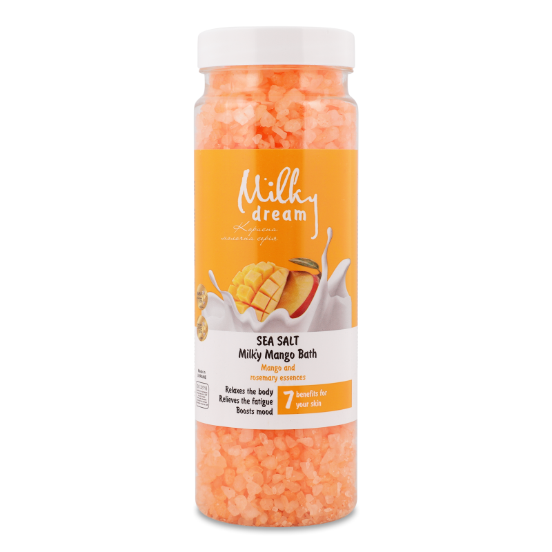 Сіль морська Молочно-мангова ванна 700г пл/банка Мілкі дрім