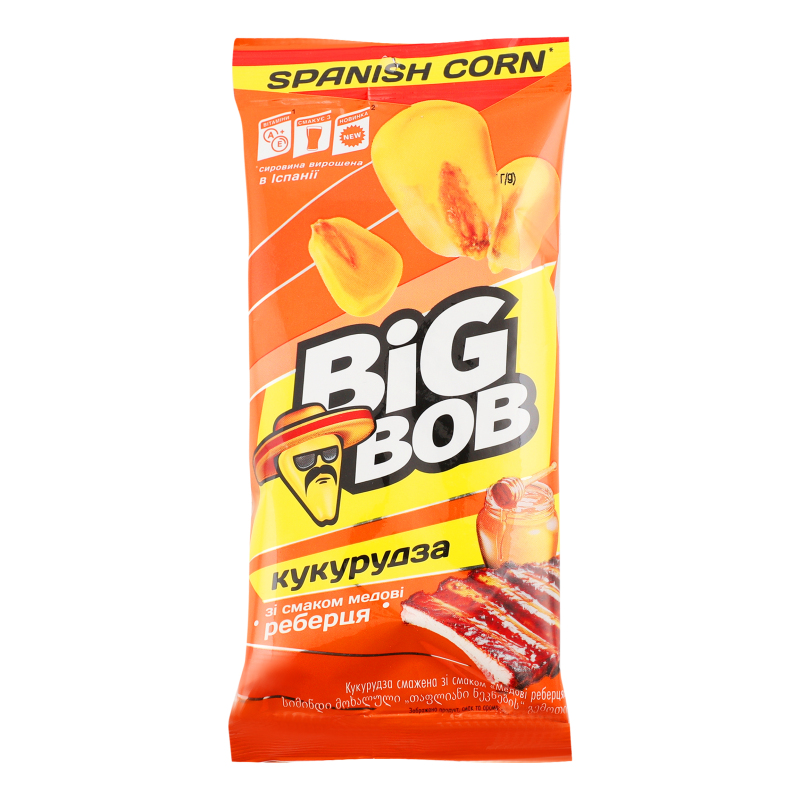 Кукурудза смажена з смаком Медові реберця 55г Big Bob