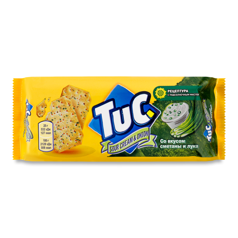Крекер солоний з смаком сметани та цибулі 100г Тук