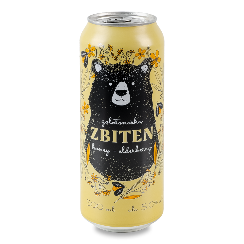 Напій зброджений Яблуко бузина мед 5% 0,5л ж/б Збітень Золотоніський