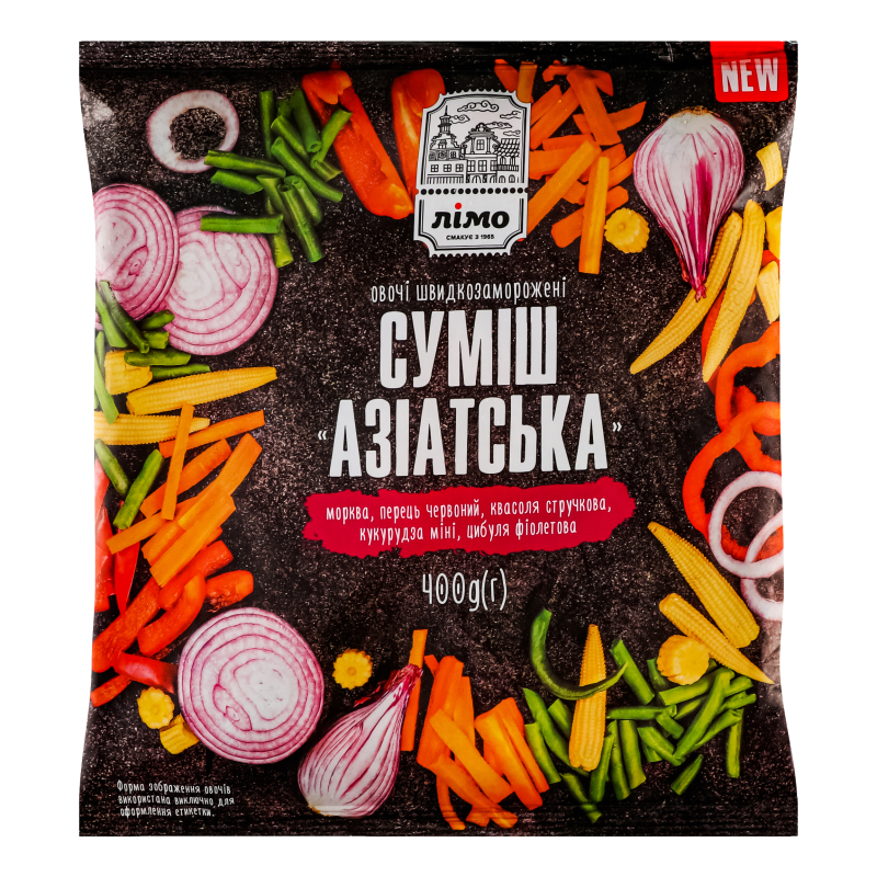 Смесь овощная быстрозамороженная Азиатская Лімо м/у 400г Лімо ...