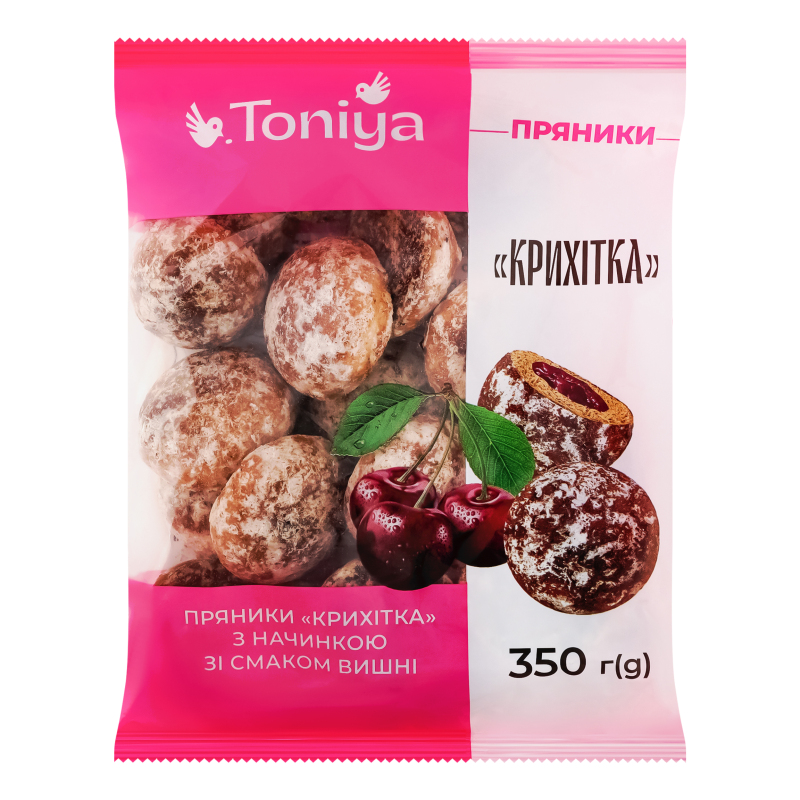 Пряники з начинкою зі смаком вишні Крихітка Toniya м/у