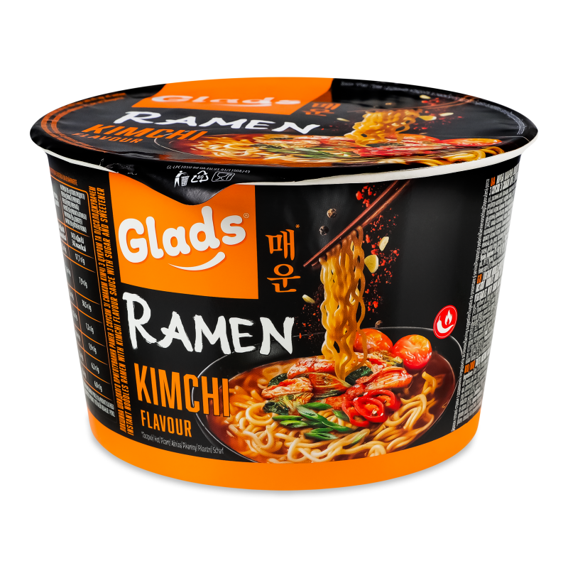 Локшина швидкого приготування з соусом Kimchi Ramen 105г стакан Glads