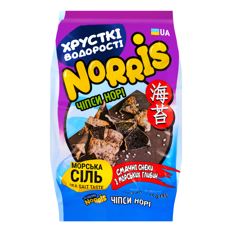 トップス nori1331 Чипсы нори Морская соль Norris м/у 25г Norris(4820265550111