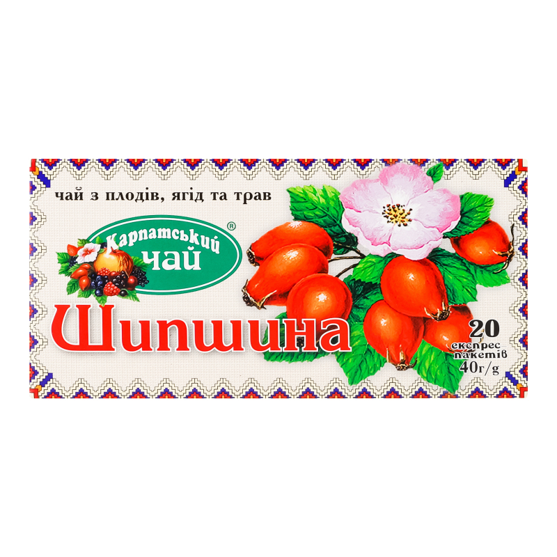 Чай Карпатский чай Шиповник ф/п 20*2г Карпатский чай 4820024210096 ...